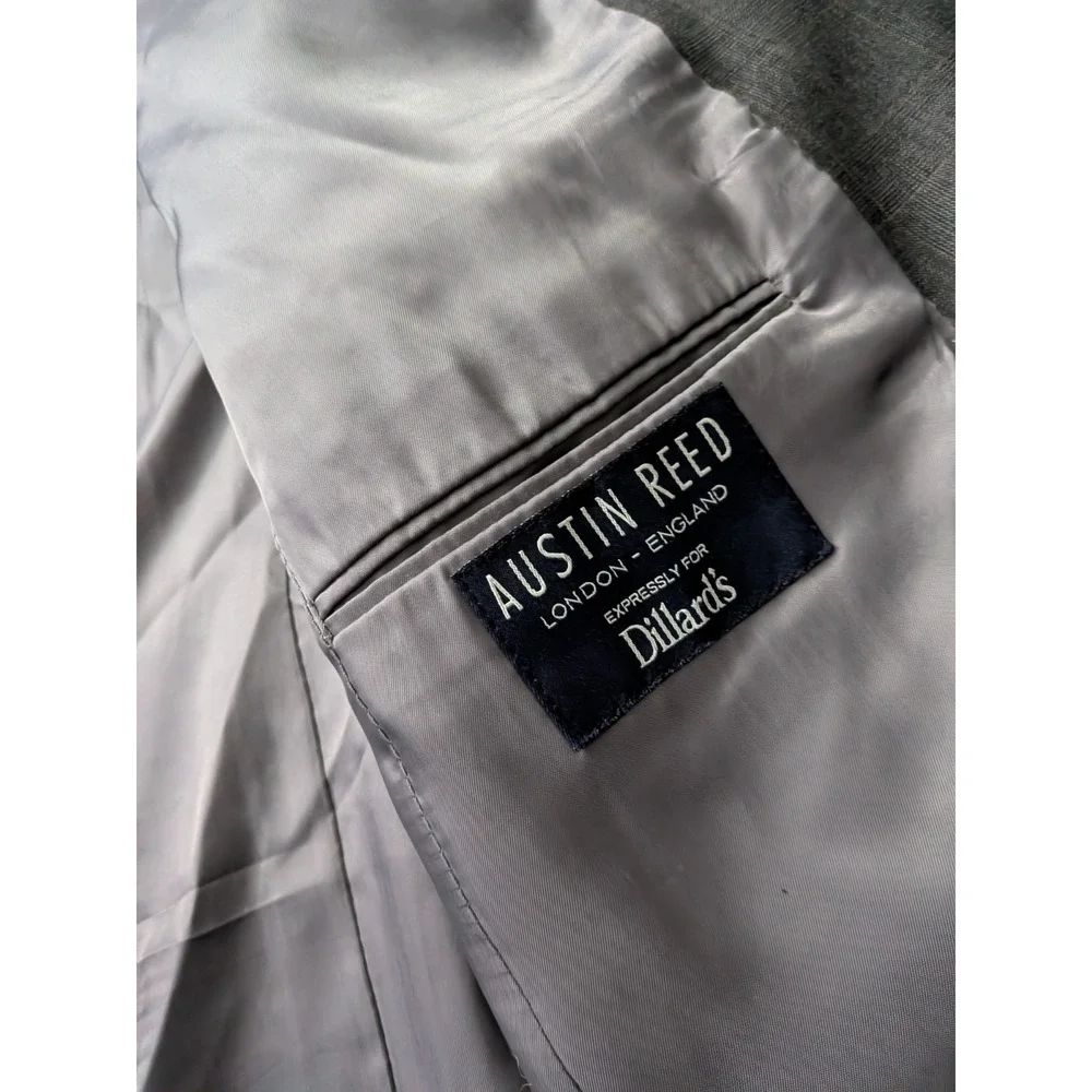 Austin Reed London Blazer Gray Windowpane‎ USA Made 42 Short